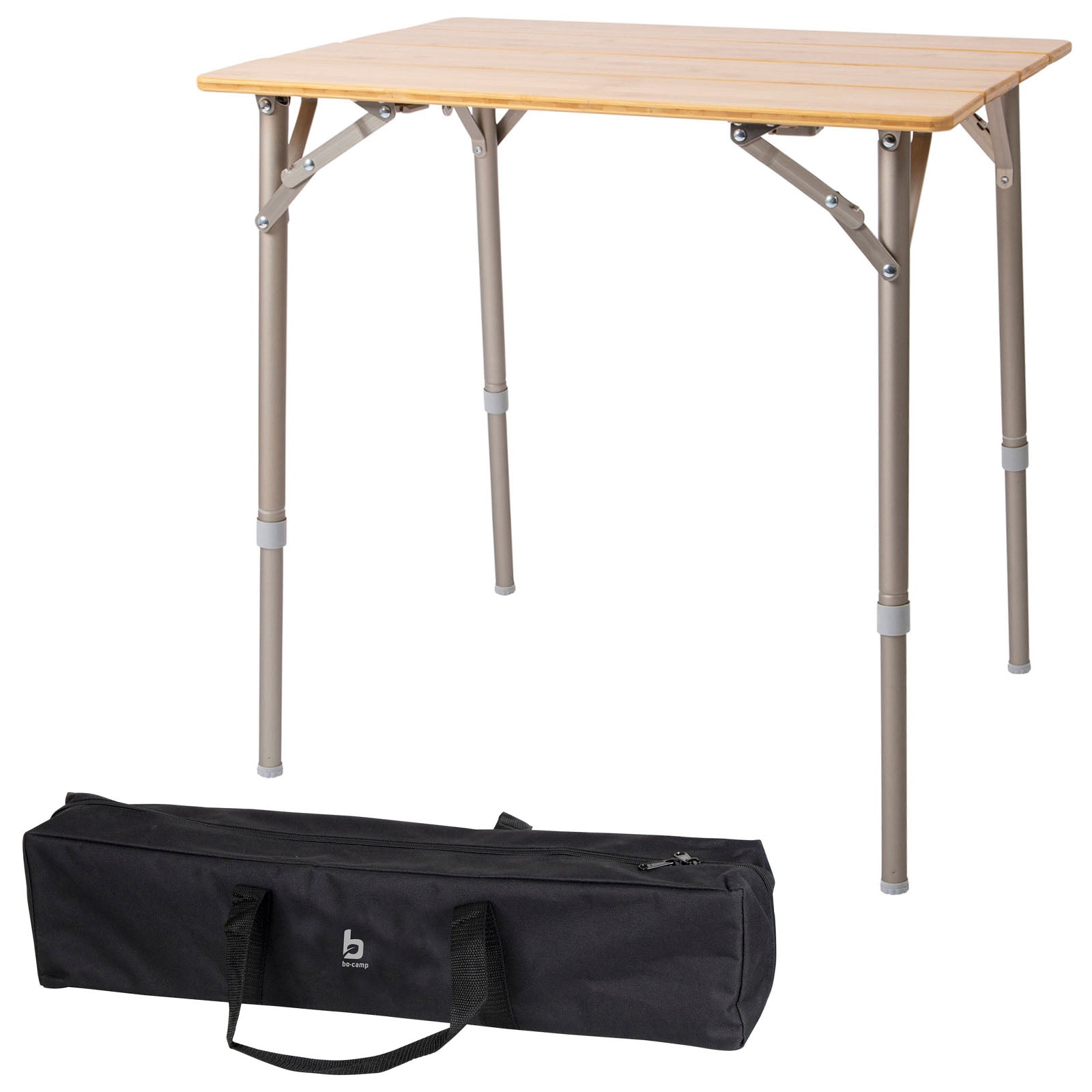 BO-CAMP Camping Gartentisch Klapptisch Falttisch Klappbar verstellbar Alu Bambus