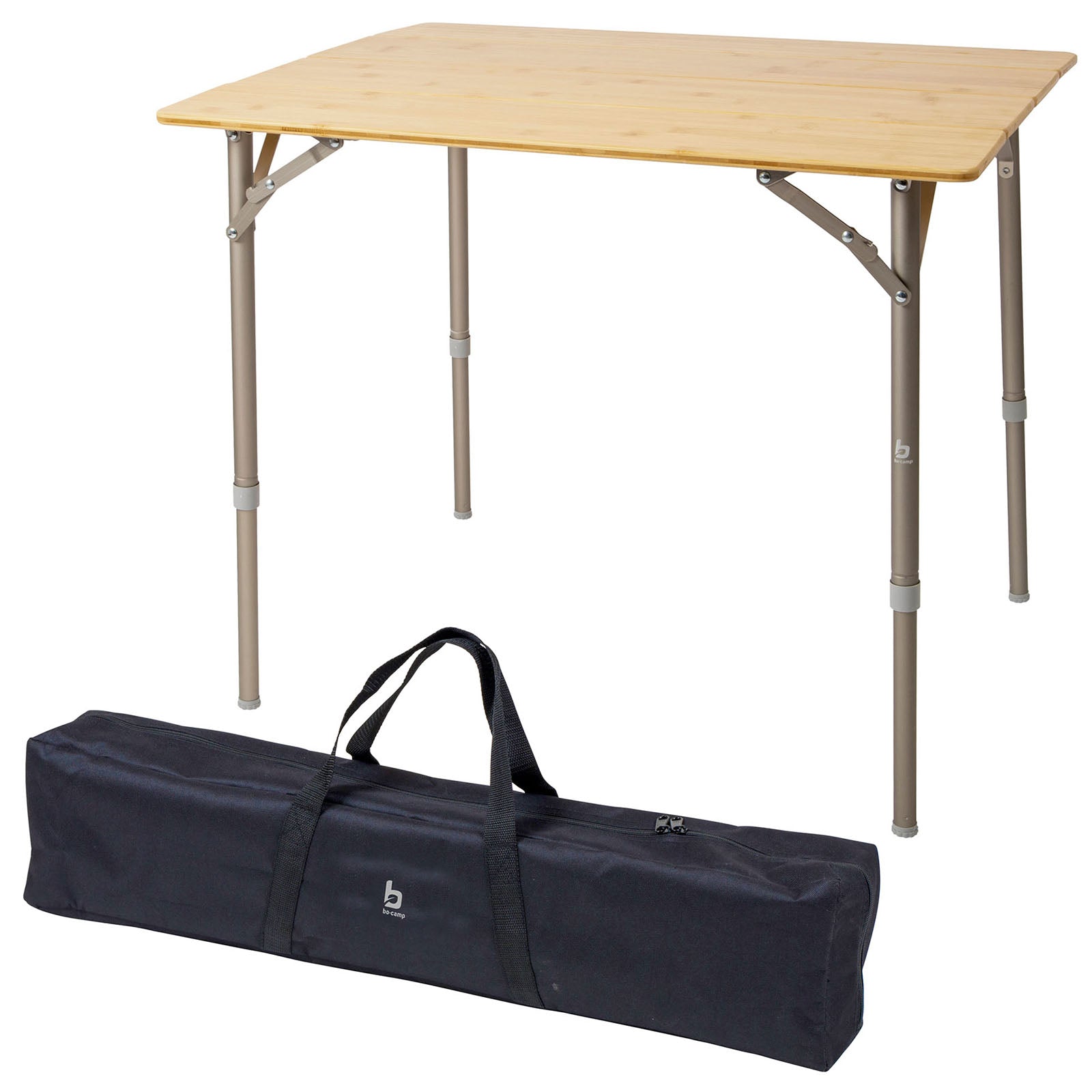 BO-CAMP Table de jardin de camping Table pliante Table pliante Table pliante pliable réglable en aluminium Bambou