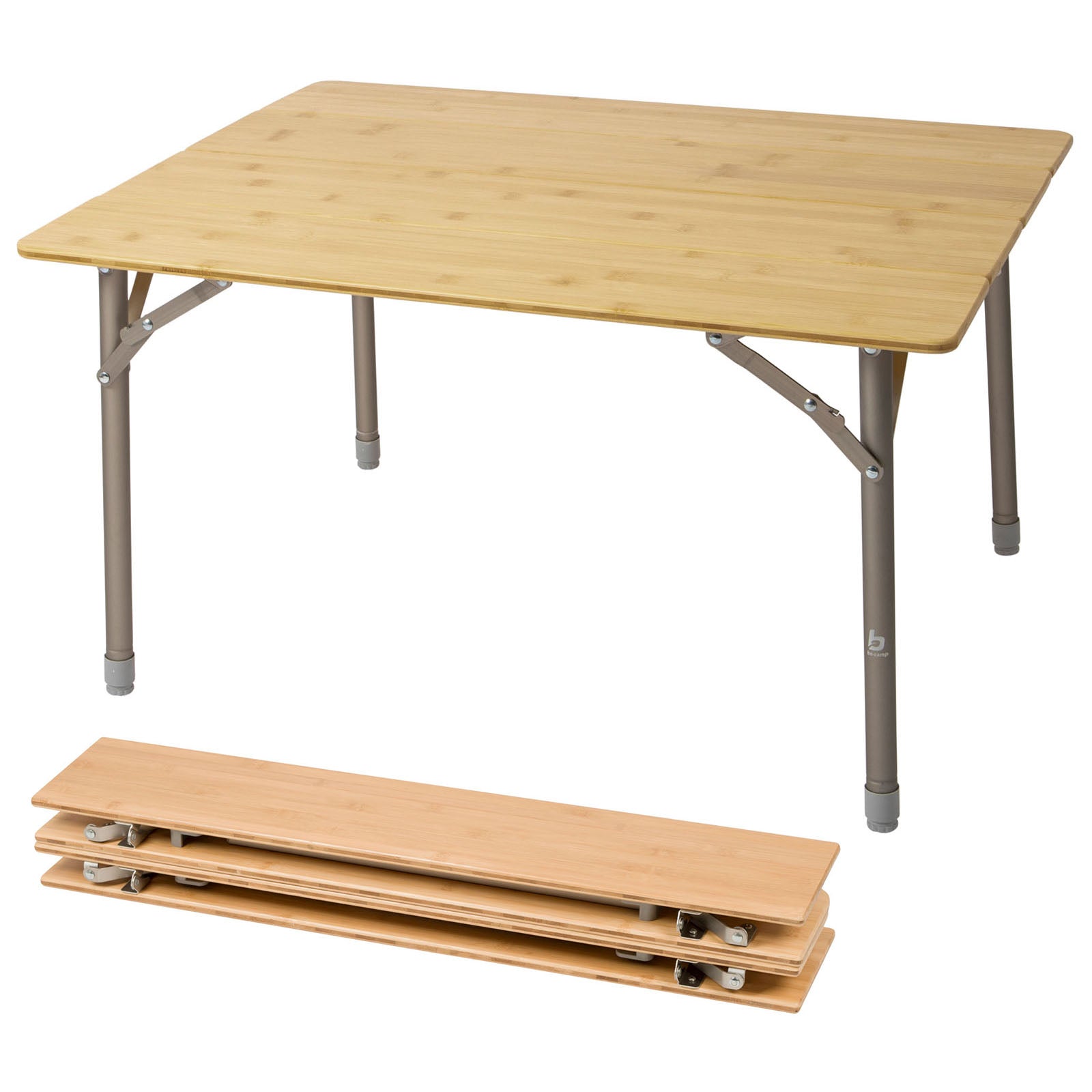 BO-CAMP Camping Garden Table Folding Table Folding Table Foldable Adjustable Aluminum Bamboo