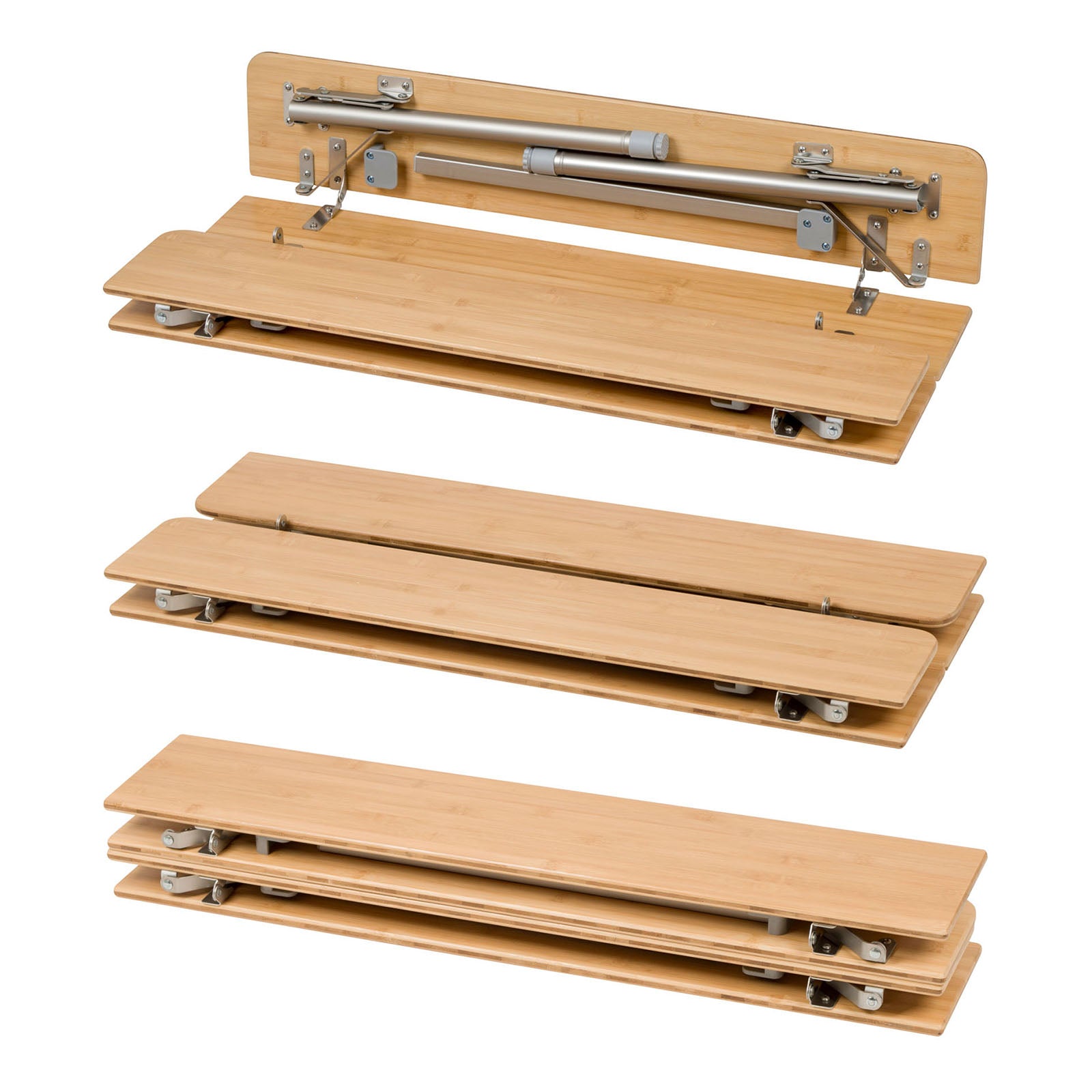 BO-CAMP Camping Garden Table Folding Table Folding Table Foldable Adjustable Aluminum Bamboo