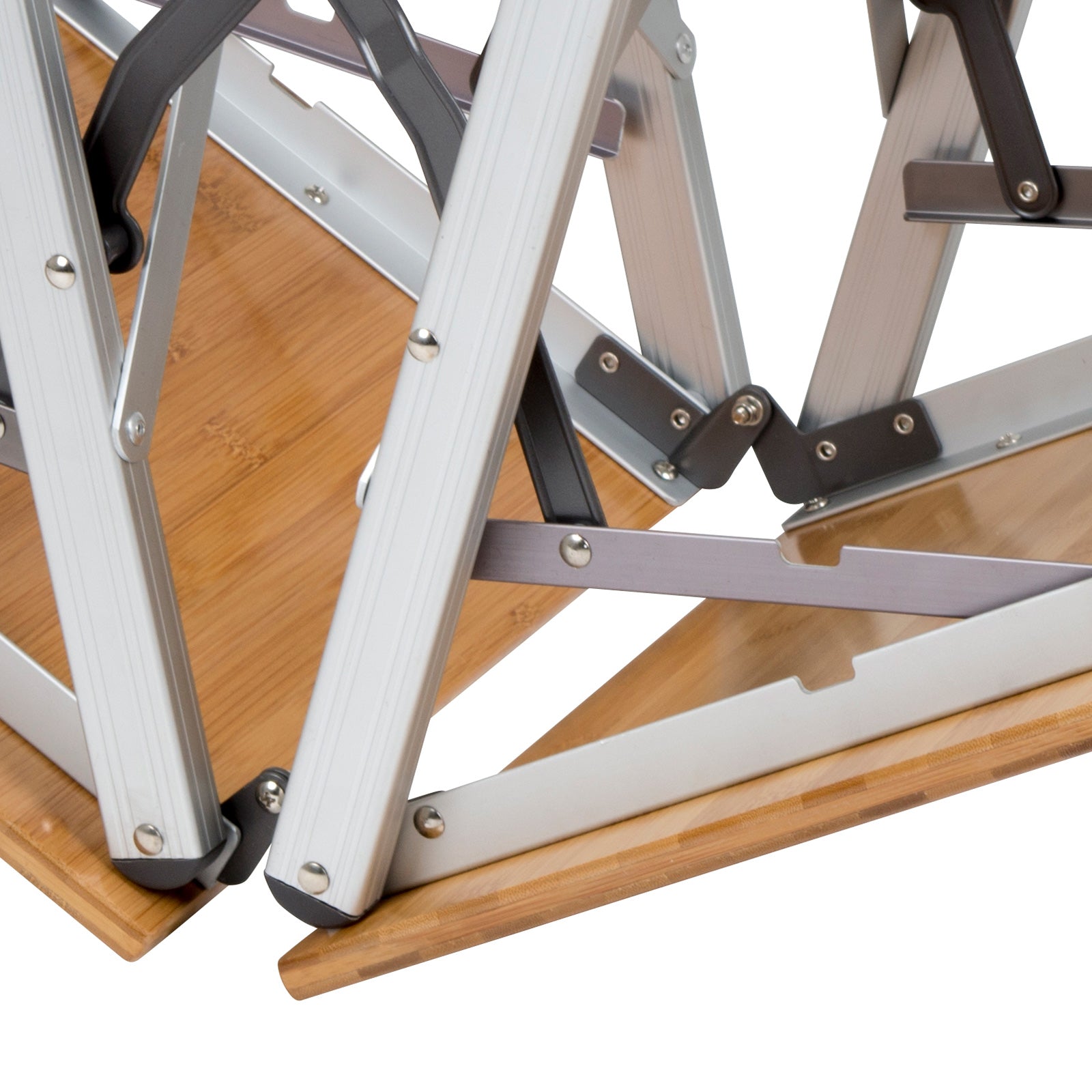 BO-CAMP Camping Garden Table Folding Table Folding Table Foldable Adjustable Aluminum Bamboo