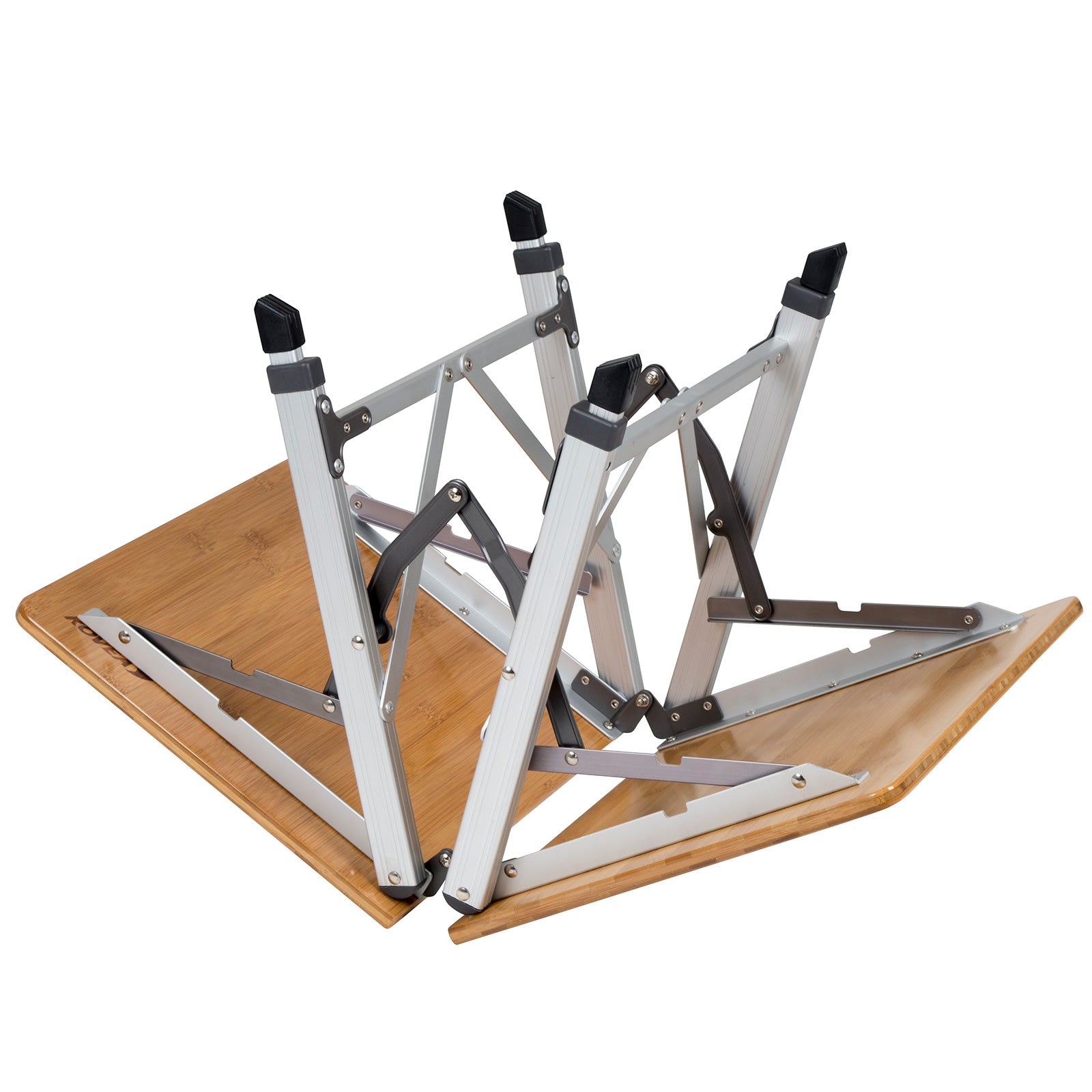 BO-CAMP Table de jardin de camping Table pliante Table pliante Table pliante pliable réglable en aluminium Bambou