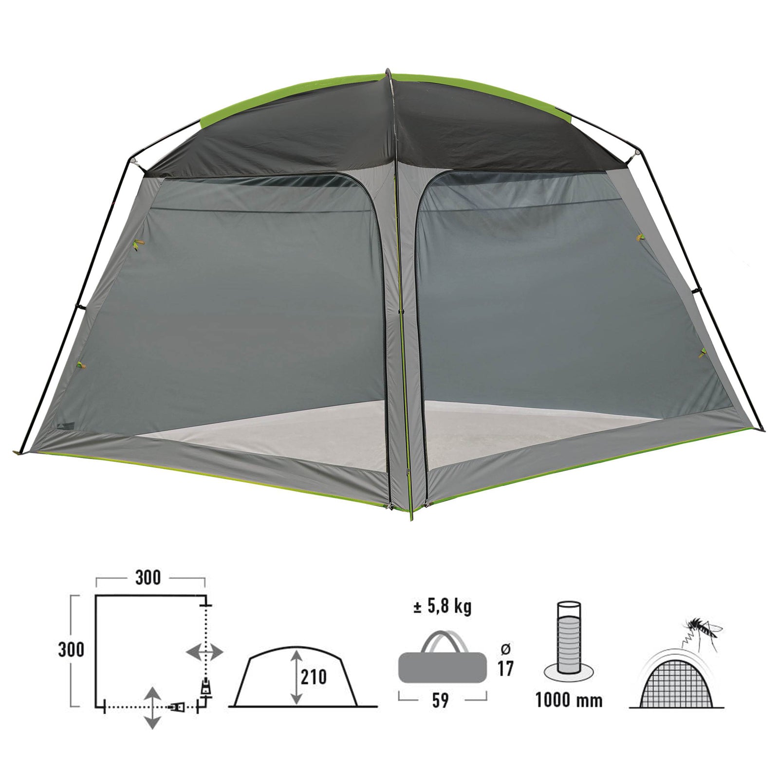 HIGH PEAK Garten Pavillon Camping Küchen Zelt Partyzelt Strandzelt Sonnenschutz