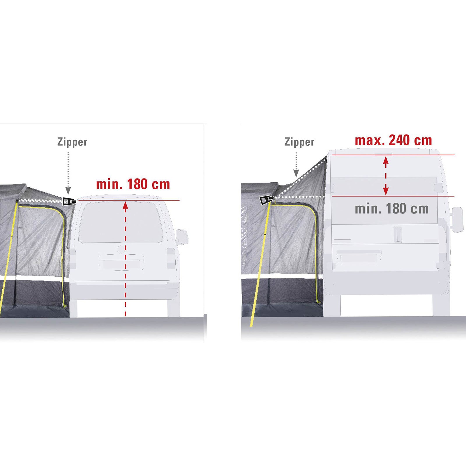 Tente de bus HIGH PEAK Tramp 2.0 Van SUV VW Tente de camping Auvent Auvent de bus 4000 mm
