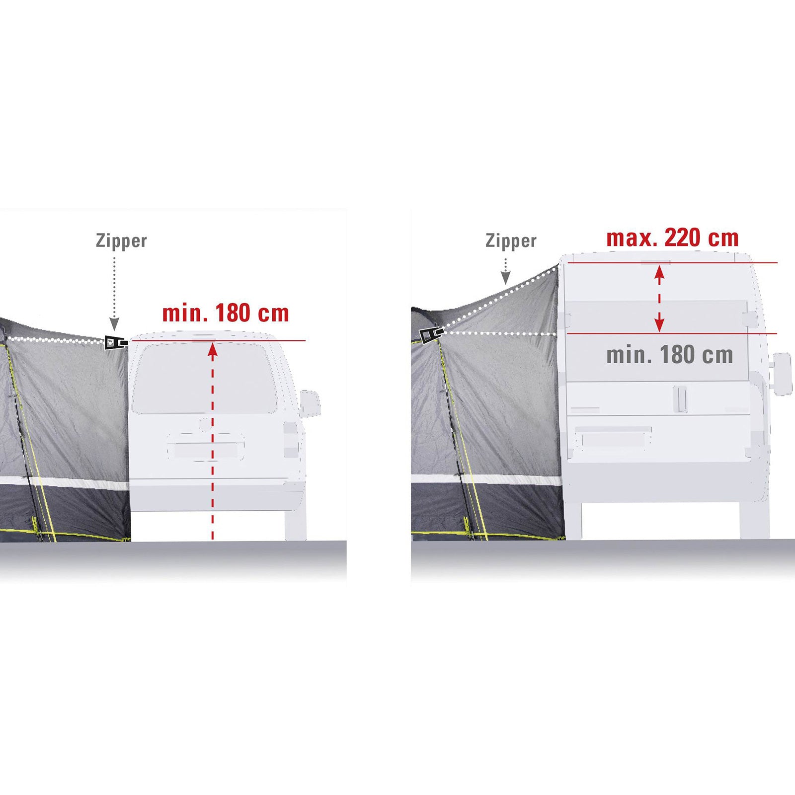 Tente de bus HIGH PEAK Trentino 2.0 Van SUV VW tente de camping auvent auvent de bus 4000 mm
