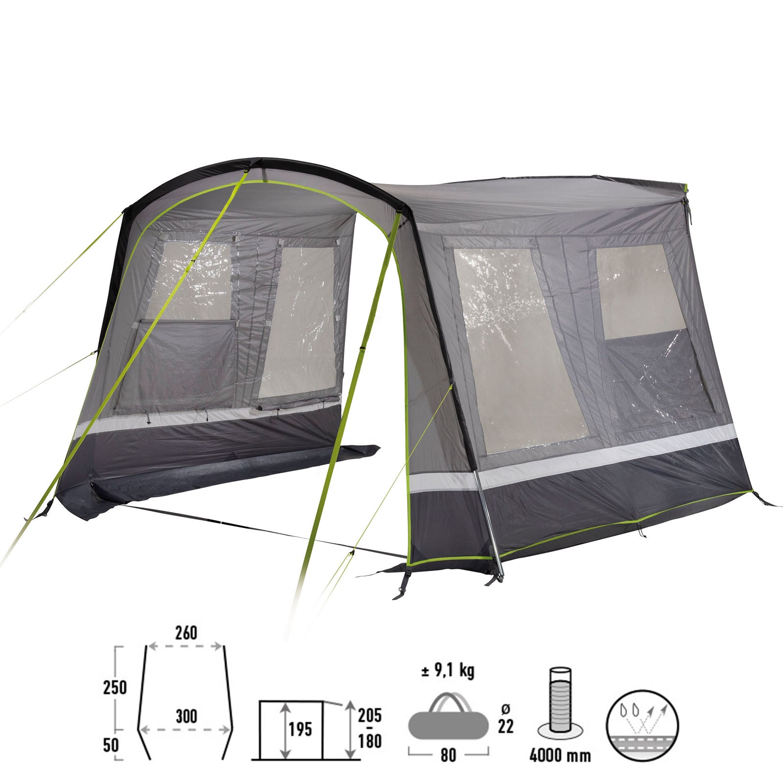 HIGH PEAK Busvorzelt Trento 2.0 Buszelt Van SUV Camping Zelt Bus Reise Vorzelt