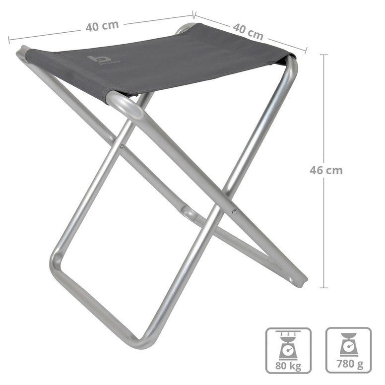 BO-CAMP Mini tabouret de camping en aluminium, tabouret pliant, tabouret de pêche, siège pliant, tabouret pliable
