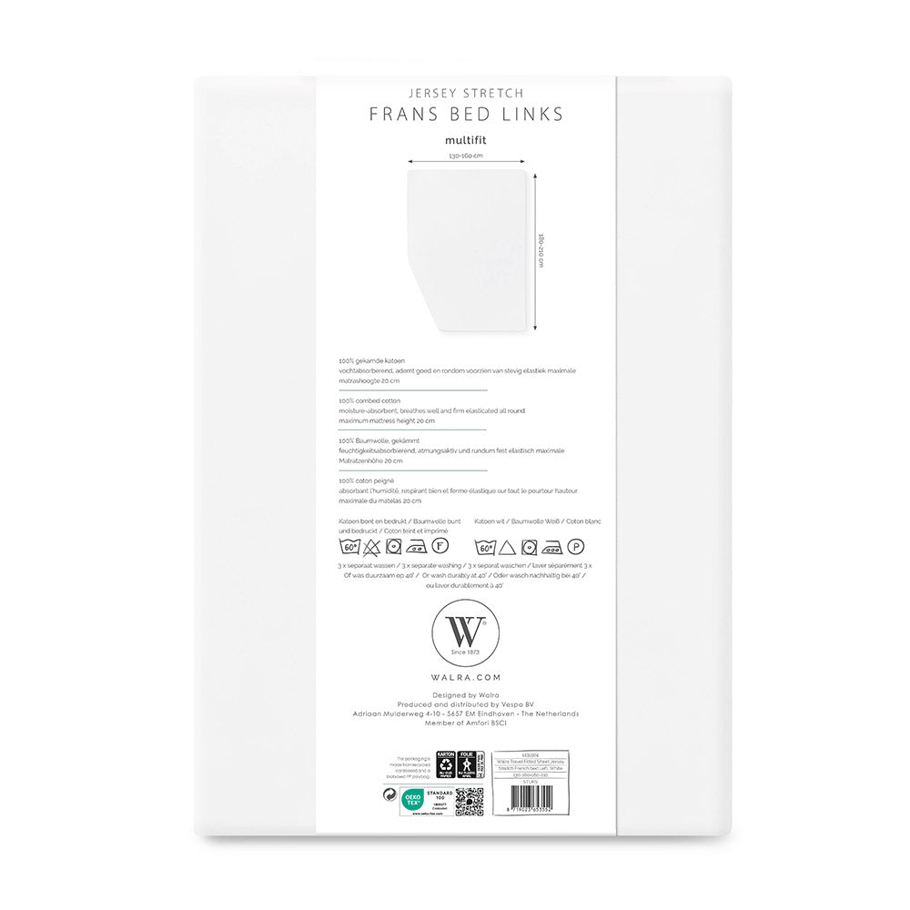 Drap housse Jersey Multifit pour lits français. Gauche