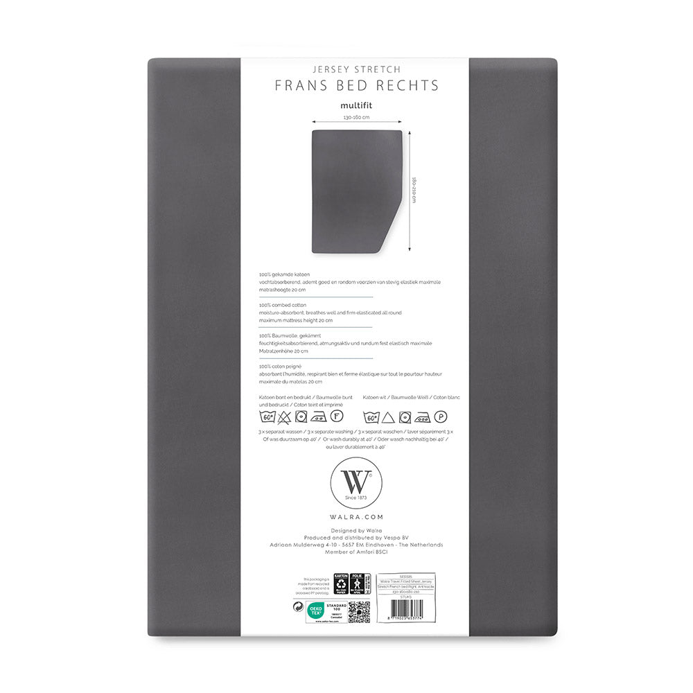 Spannbettlaken Jersey Multifit Französische Betten Rechts
