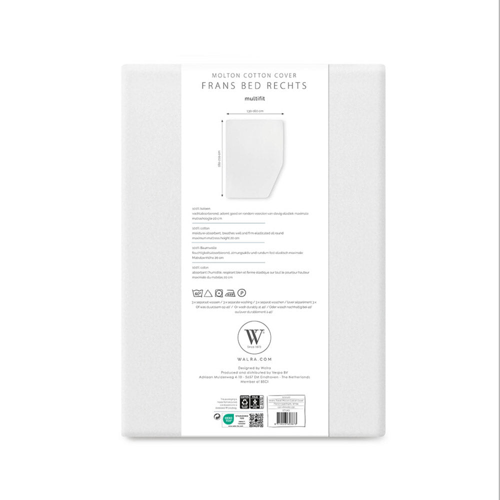 Drap housse WALRA Molton Multifit lits français droit 100% coton