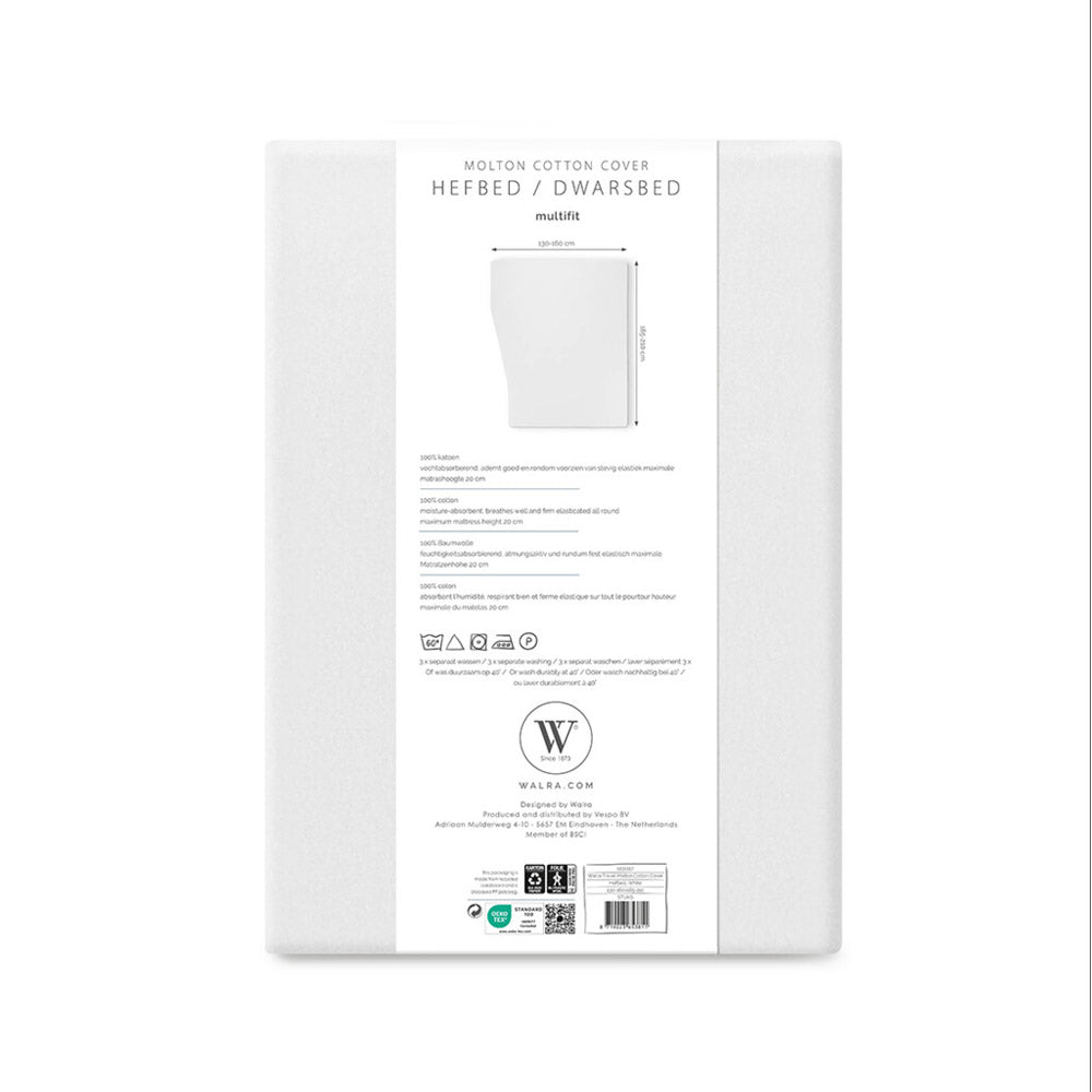WALRA fitted sheet Molton Multifit folding bed transverse bed OEKOTEX 100% cotton