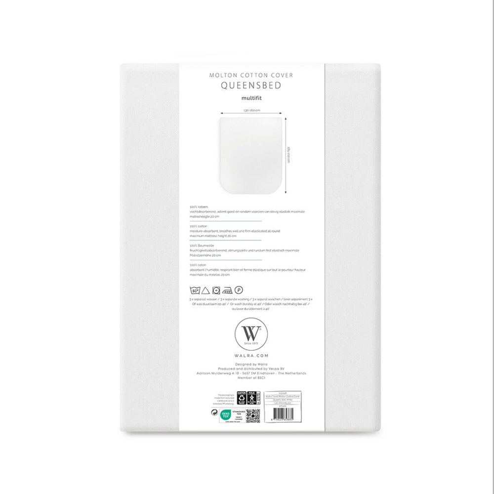 Drap housse WALRA Molton Multifit Queen size OEKOTEX 100% coton