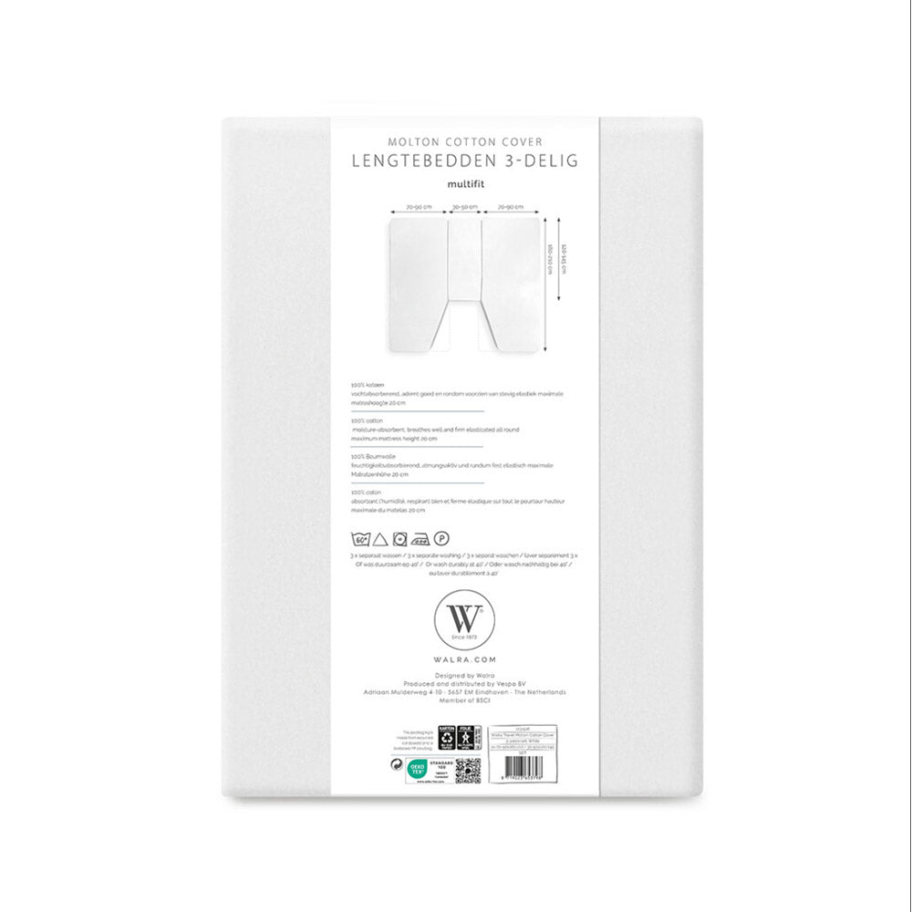WALRA Spannbettlaken Set Molton Multifit Heck Bett 3 Teilig OEKOTEX Baumwolle