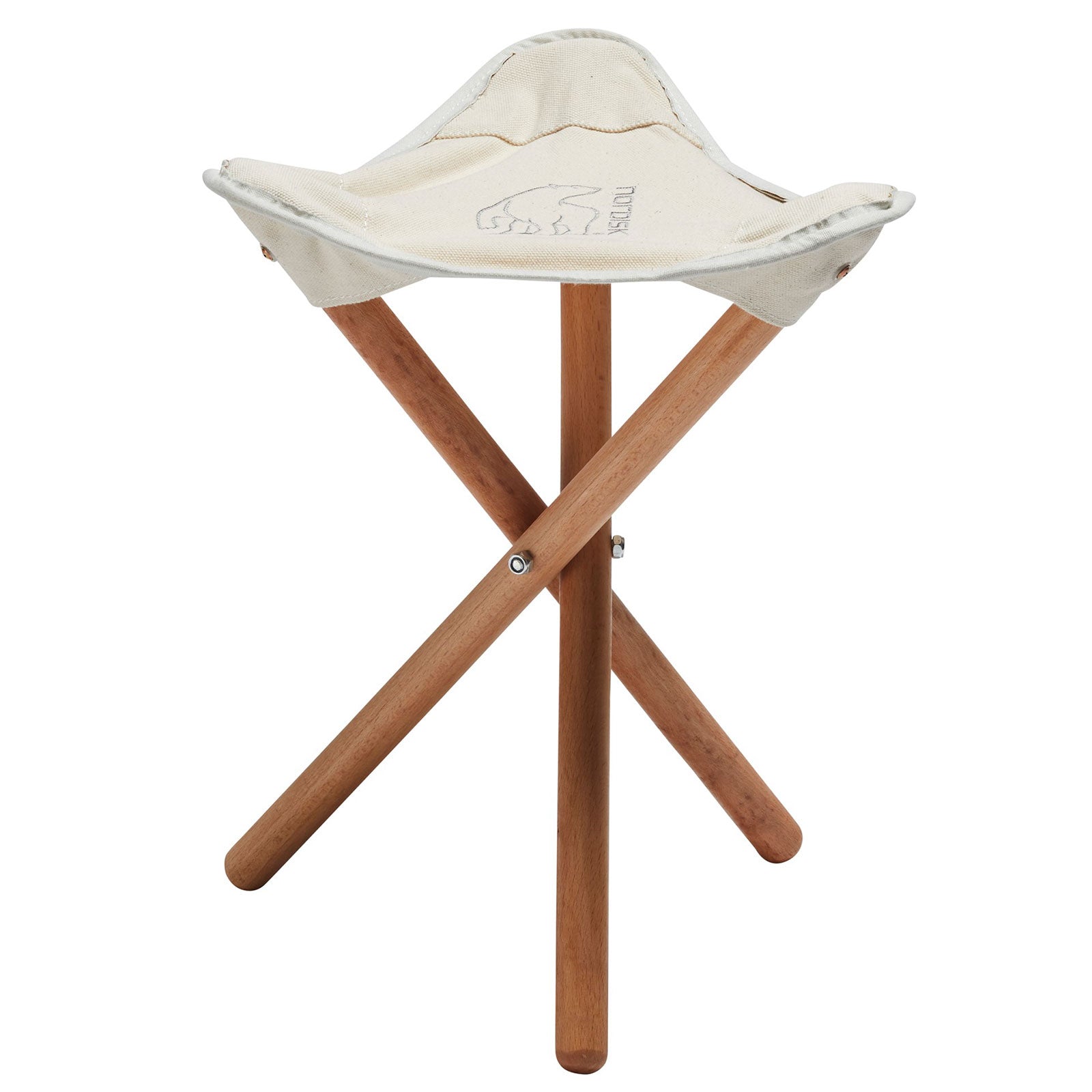 Tabouret de camping trépied NORDISK Rebild Tabouret pliant à 3 pieds XL en bois 100 % coton