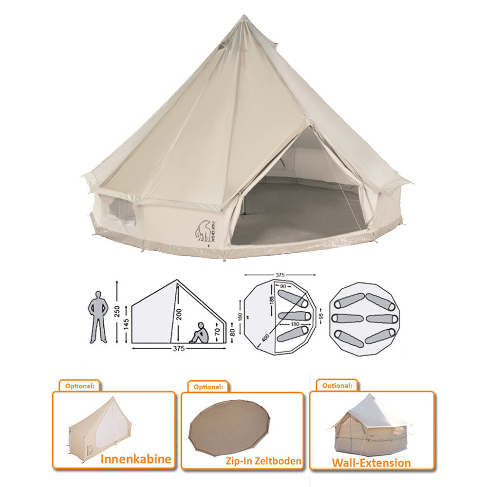 NORDISK Asgard 12.6 Tipi Boden oder Wanderweiterung Baumwolle