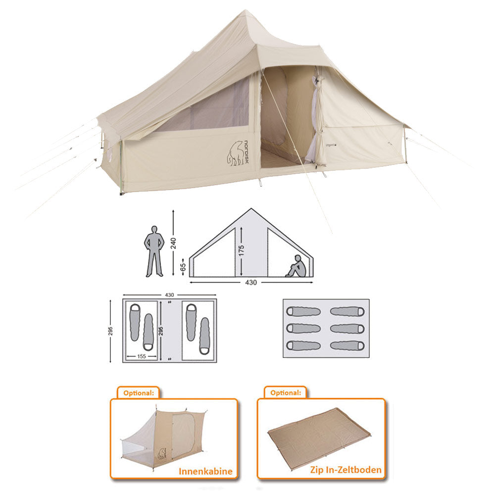 NORDISK Utgard 13.2 Firstzelt 4 5 6 Personen Gruppen Zelt Campingzelt Baumwolle