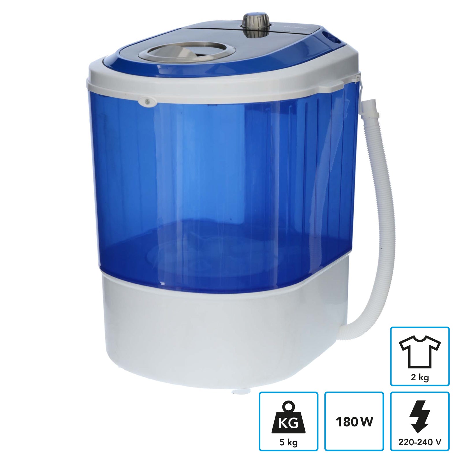 MESTIC Mini Waschmaschine MW-100 Camping Mobile Reise Waschautomat Leise 2 kg