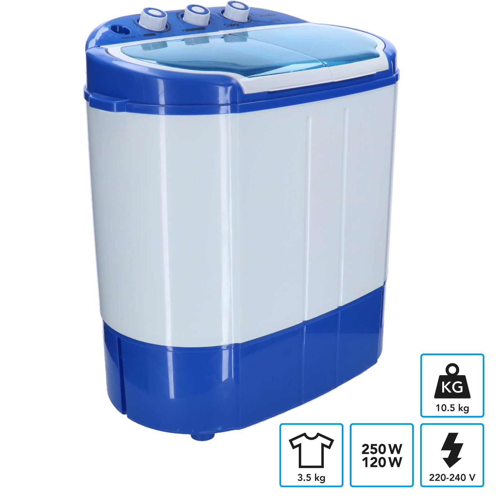 Mestic Mini Waschmaschine MW-120 Camping Mobile Reise Waschautomat 3,5 kg