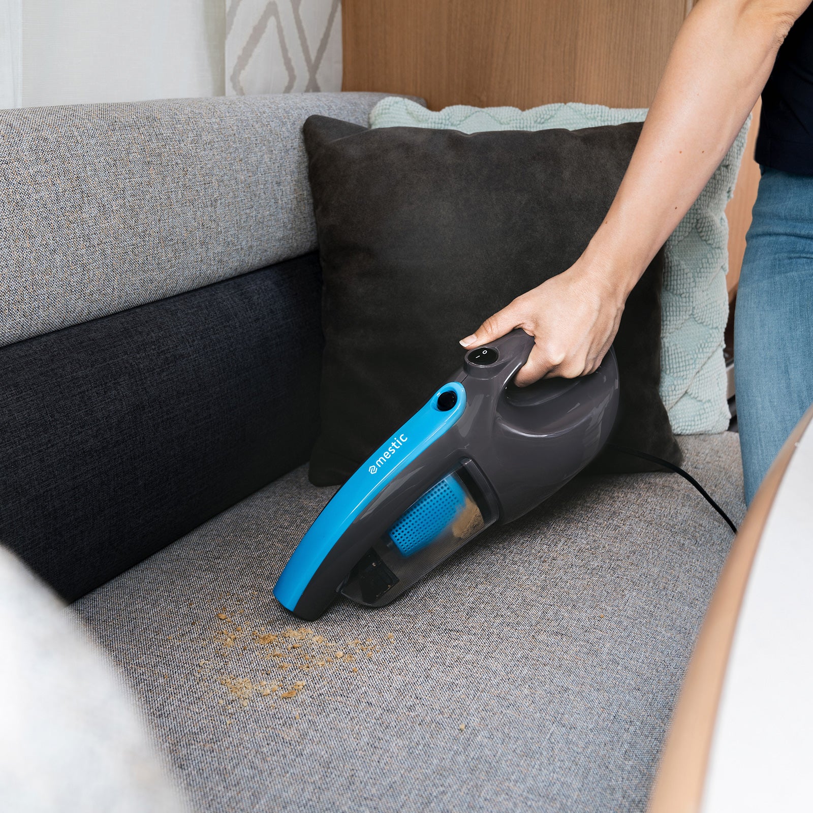 MESTIC Handstaubsauger Auto MS-80 Beutellos Hand Staub Sauger KFZ Mini 12V 100W