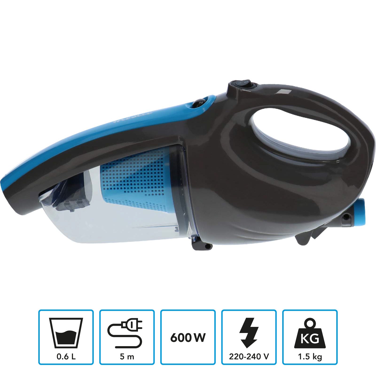 MESTIC Handstaubsauger Auto MS-100 Beutellos Hand Sauger KFZ Mini 220-240V 600W