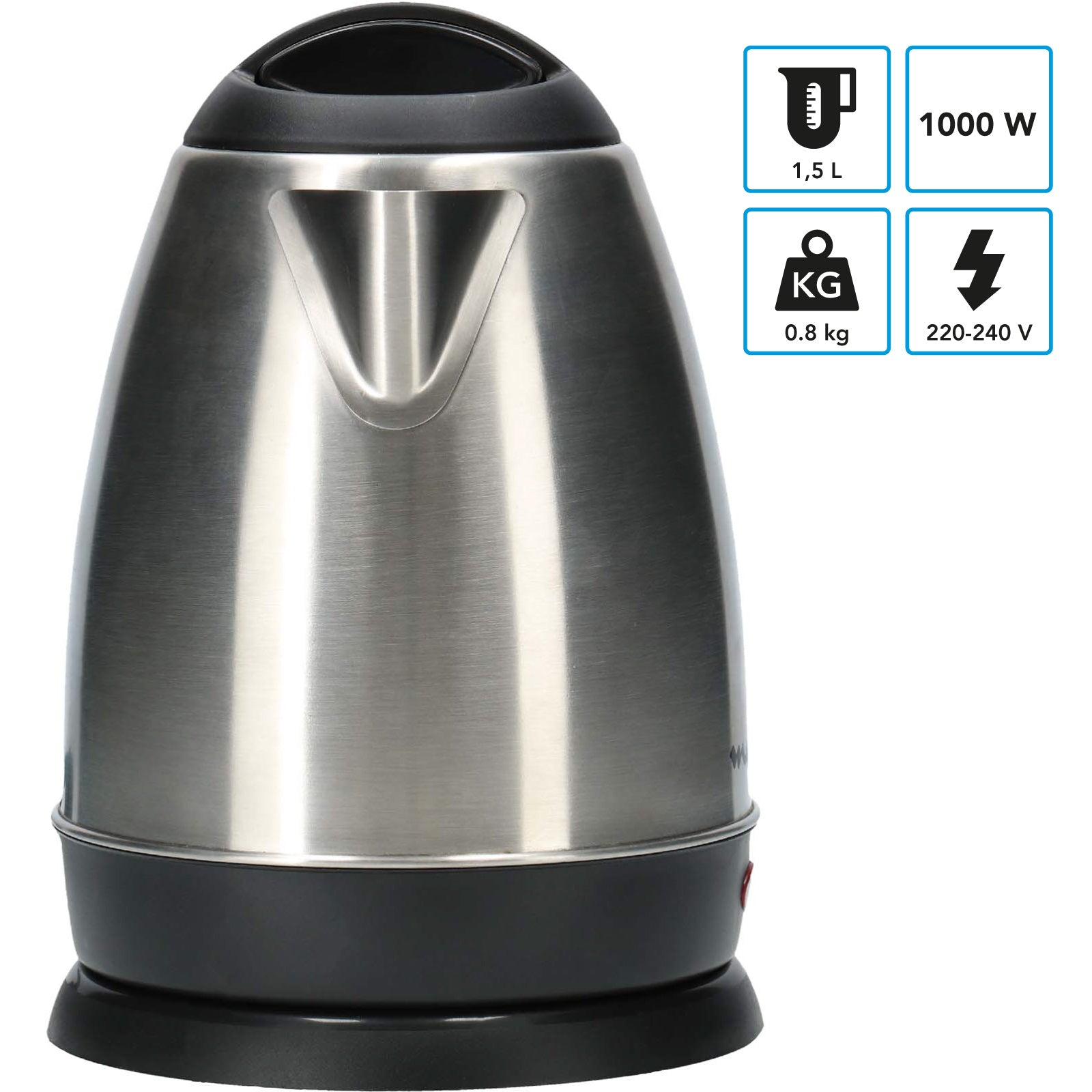 MESTIC reiswaterkoker MWC-150, kleine draadloze kampeerwaterkoker, 1,5 liter, 1000 W