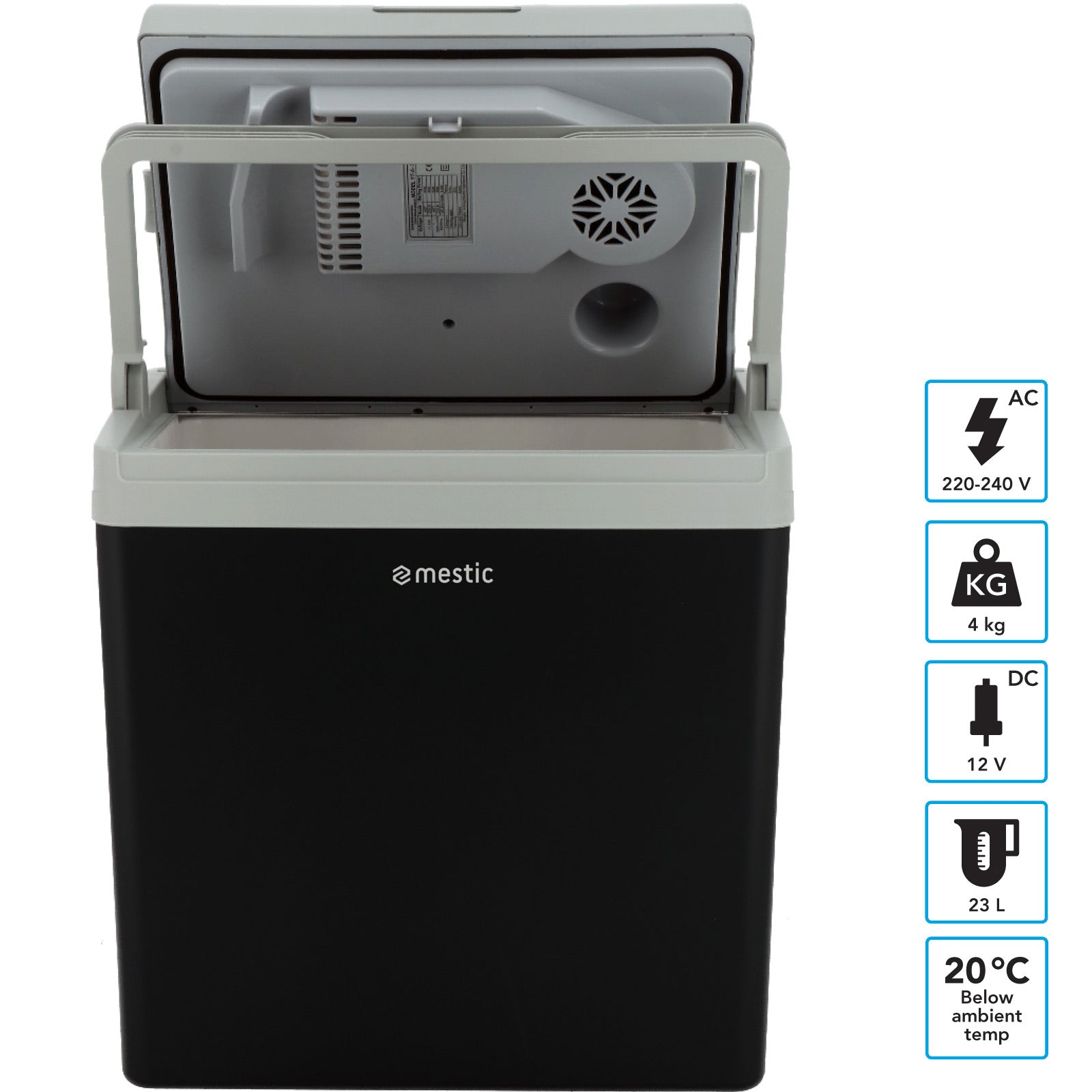 MESTIC Auto Kühlbox Thermoelektrisch MTEC-25 AC/DC 23 L Mini Camping 12V 230V