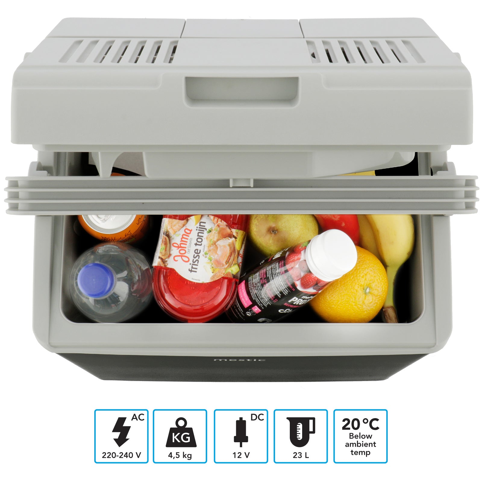 MESTIC Auto Kühlbox Thermoelektrisch MTEC-28 AC/DC 26 L Mini Camping 12V 230V