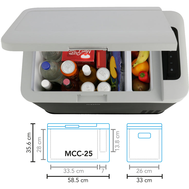 MESTIC Kompressor Kühlbox MCC-25 L Auto Tiefkühl Box Camping AC/DC 12/24V 230V