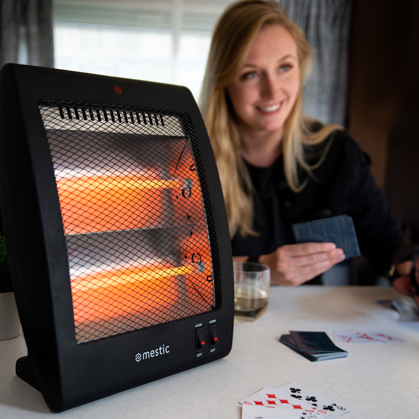 MESTIC Quarz Heizstrahler MQK-200 Camping Halogen Elektro Stand Heizung 800 W