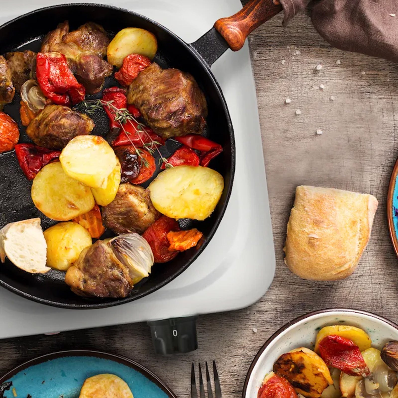 MESTIC Einzel Kochplatte MKT120 Kochfeld Elektro Herd Platte Camping Kocher 750W