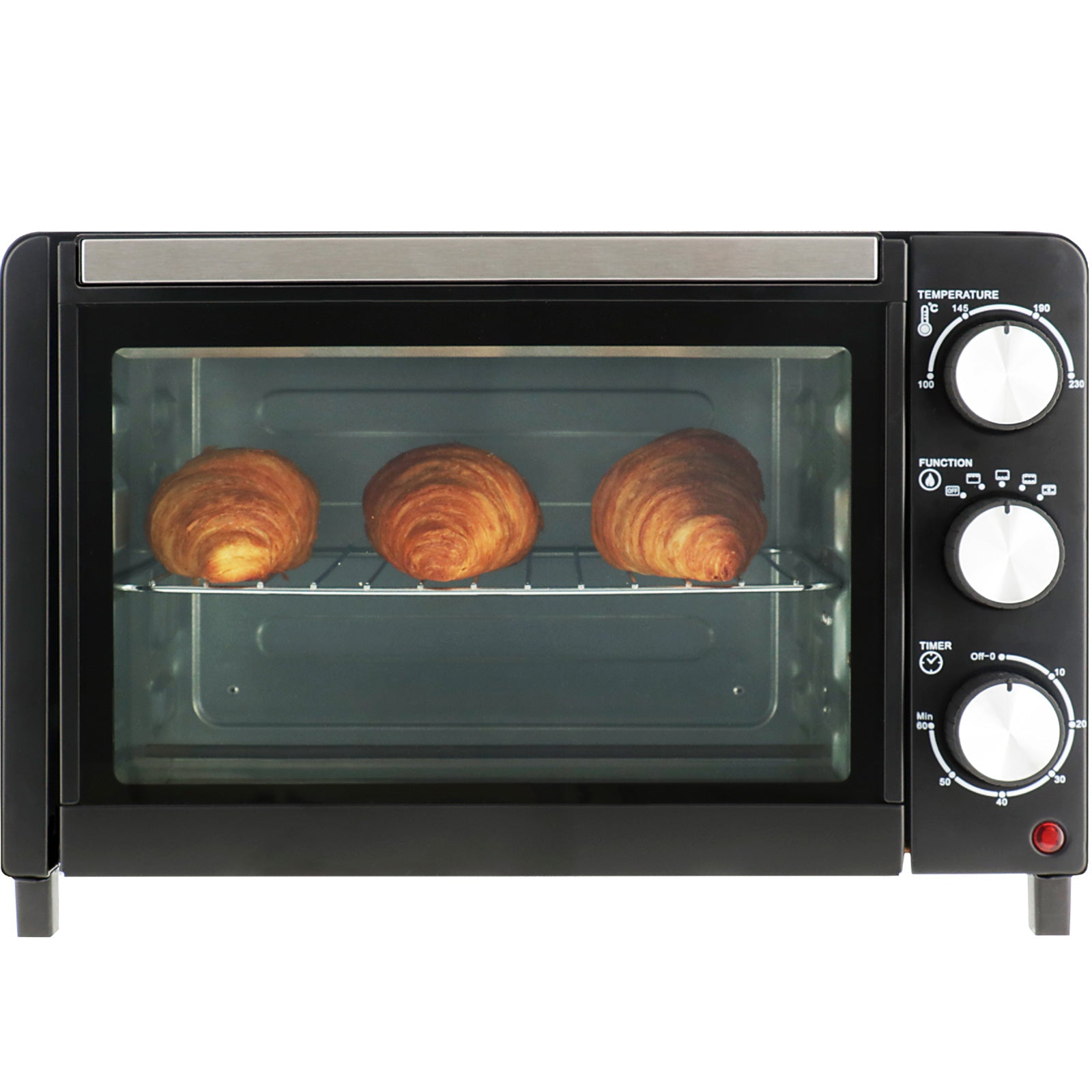 MESTIC Camping Backofen Umluft MHO-120 Mini Tisch Pizza Ofen Timer Klein 800 W