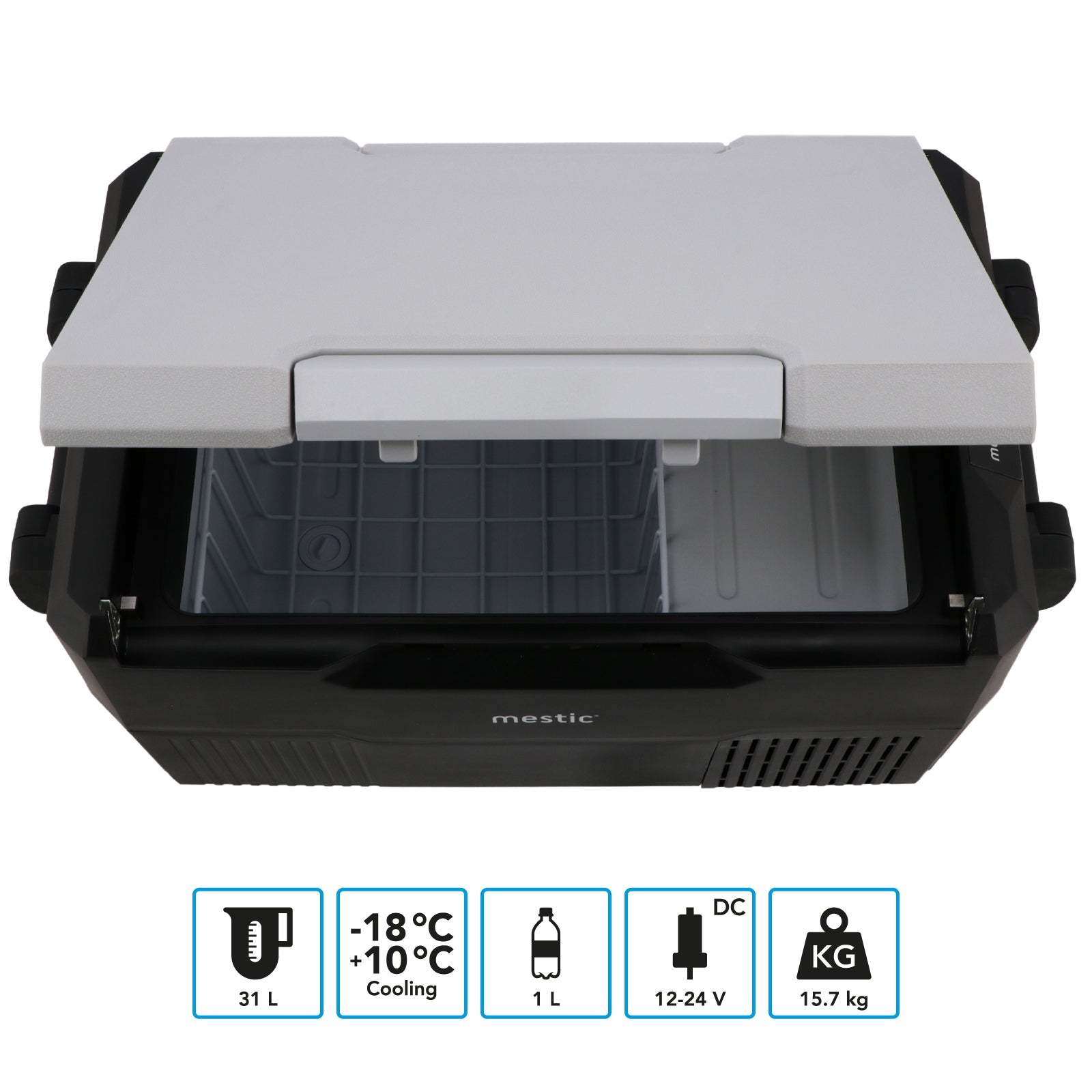 Glacière à compresseur MESTIC MCCHD-33 L pour voiture, congélateur de camping, alimentation CA/CC 12/24 V, 230 V
