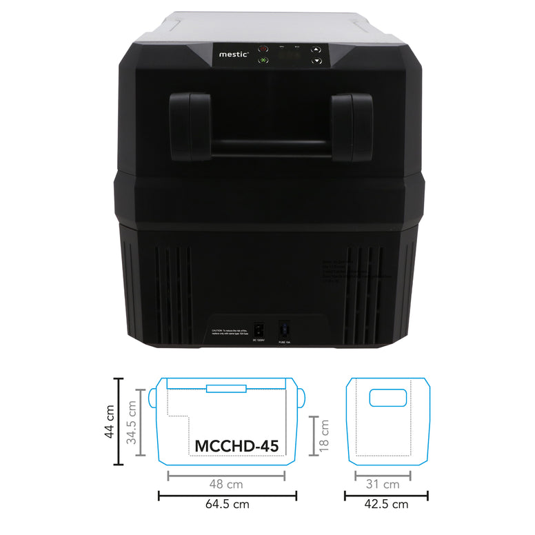 Glacière à compresseur MESTIC MCCHD-45 L pour voiture et camping, AC/DC 12/24 V 230 V