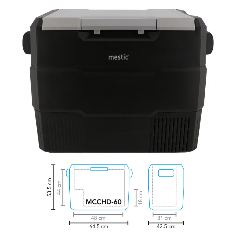 MESTIC Compressor Cooler MCCHD-60 L Car Freezer Box Camping AC/DC 12/24V 230V