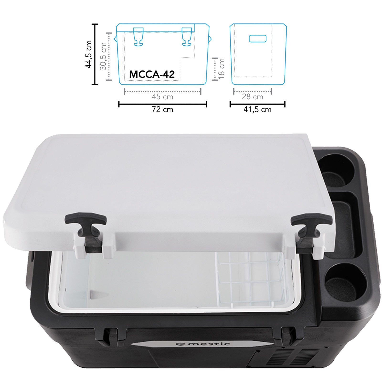 MESTIC Kompressor Kühlbox MCCHA-42 L Auto Tiefkühl Box Camping AC/DC 12/24V 230V
