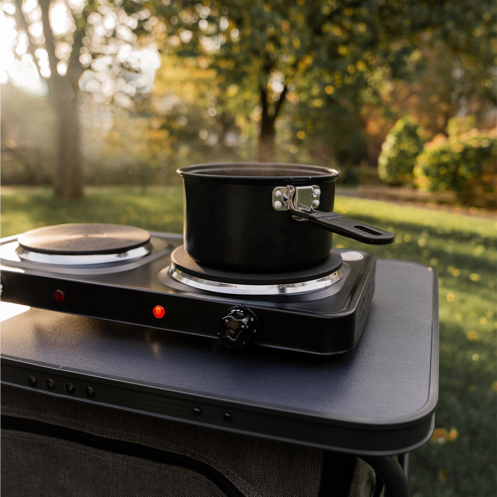 MESTIC Doppel Kochplatte MKT200 Kochfeld Elektro Herd Platte Camping Alu 2500W