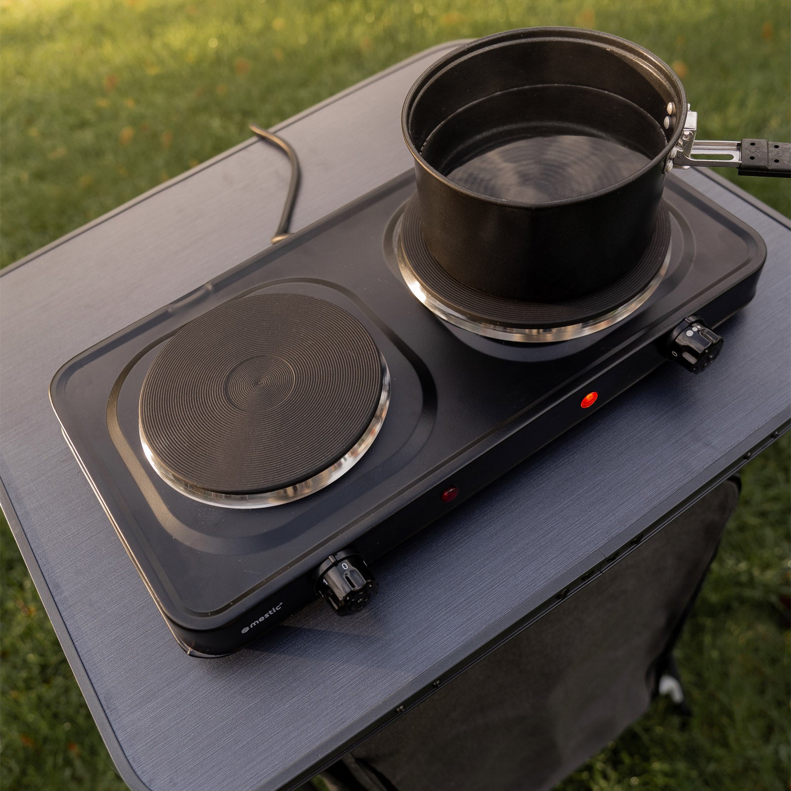 MESTIC dubbele kookplaat MKT200 kookplaat elektrisch fornuisplaat camping aluminium 2500 W