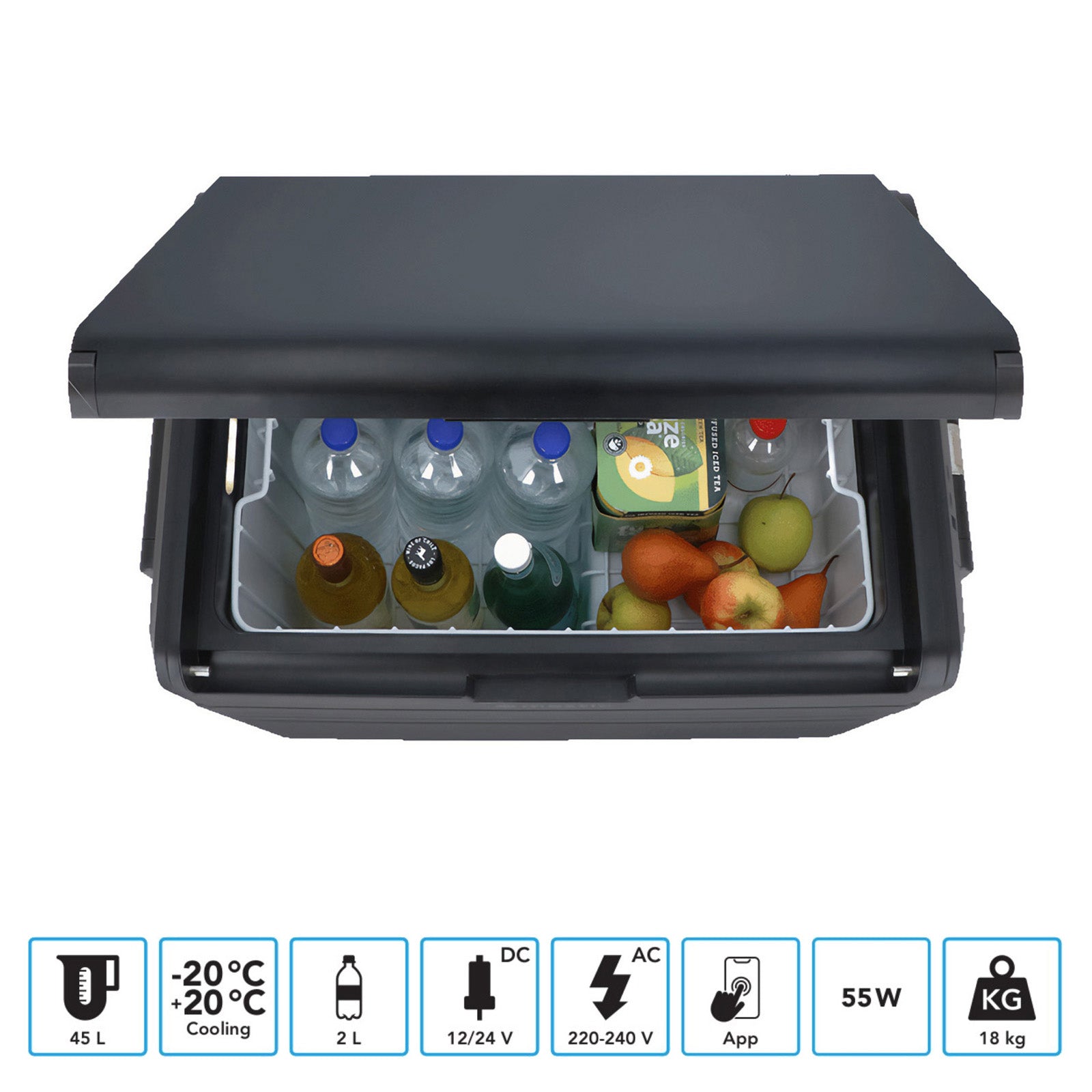 MESTIC Kompressor Kühlbox MCCM-45 L Auto Tiefkühl Box Camping AC/DC 12/24V 230V