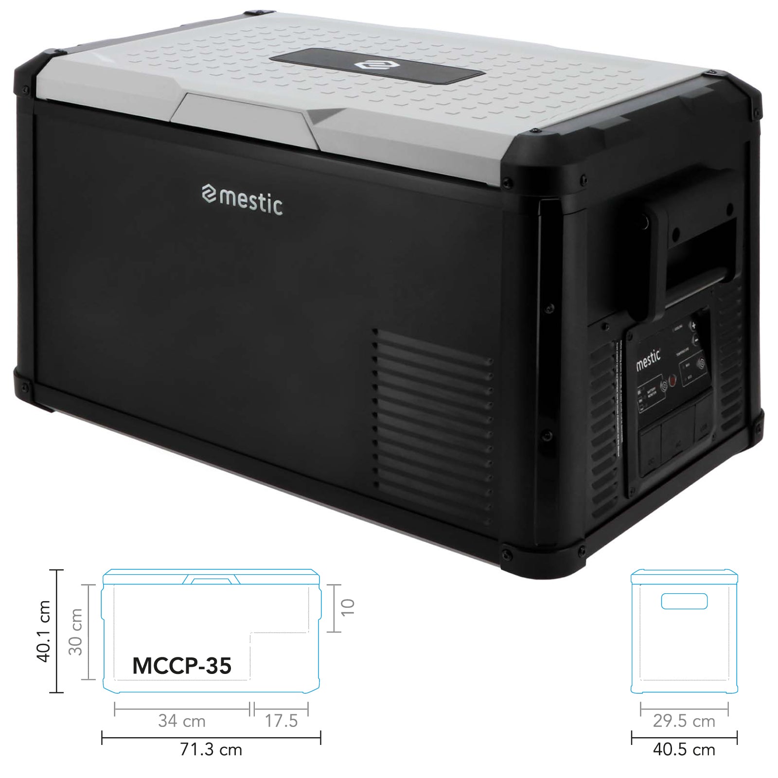 MESTIC Kompressor Kühlbox MCCP-35 L Auto Tiefkühl Camping 12/24V AC/DC 100-240V