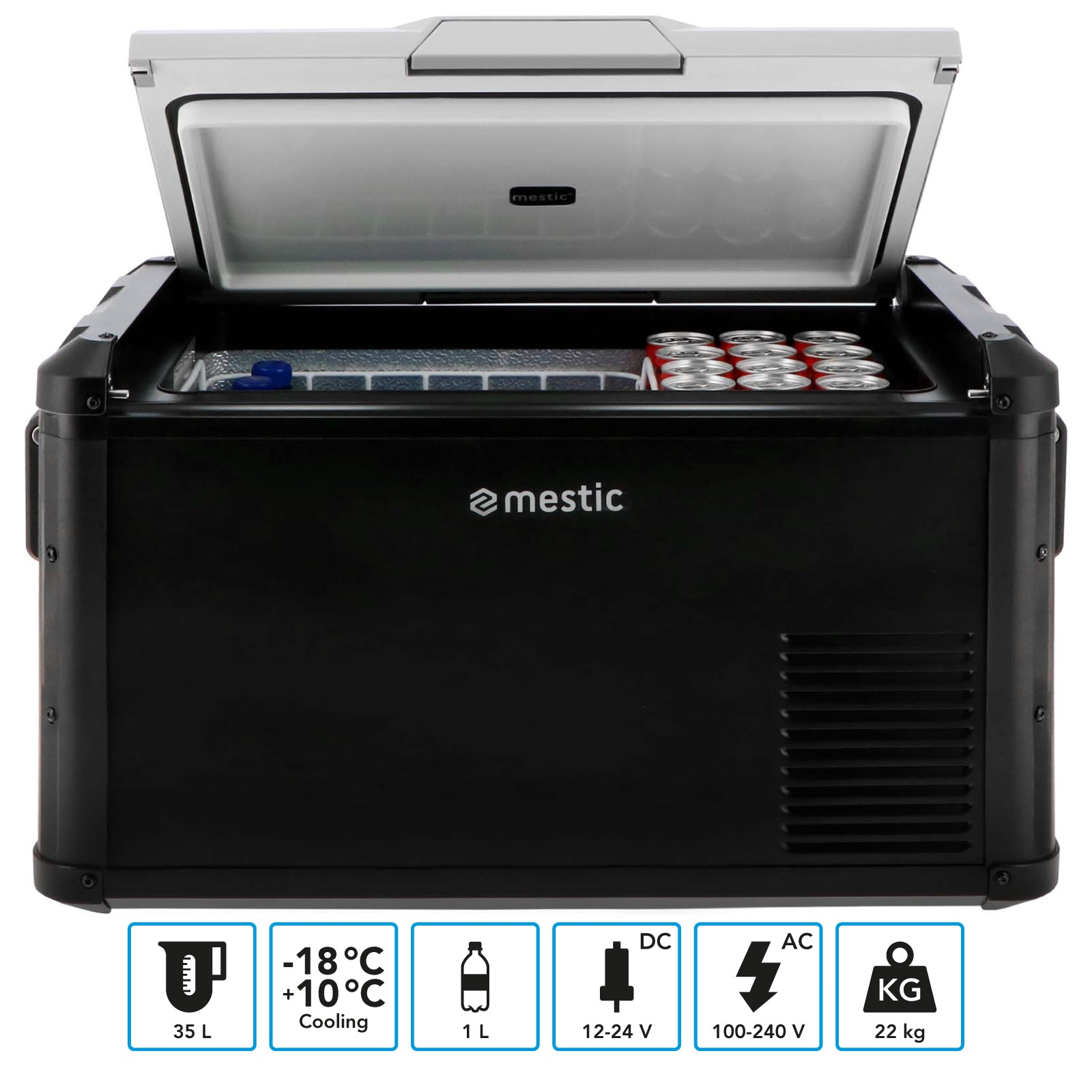 Glacière à compresseur MESTIC MCCP-35 L pour voiture et camping 12/24 V AC/DC 100-240 V