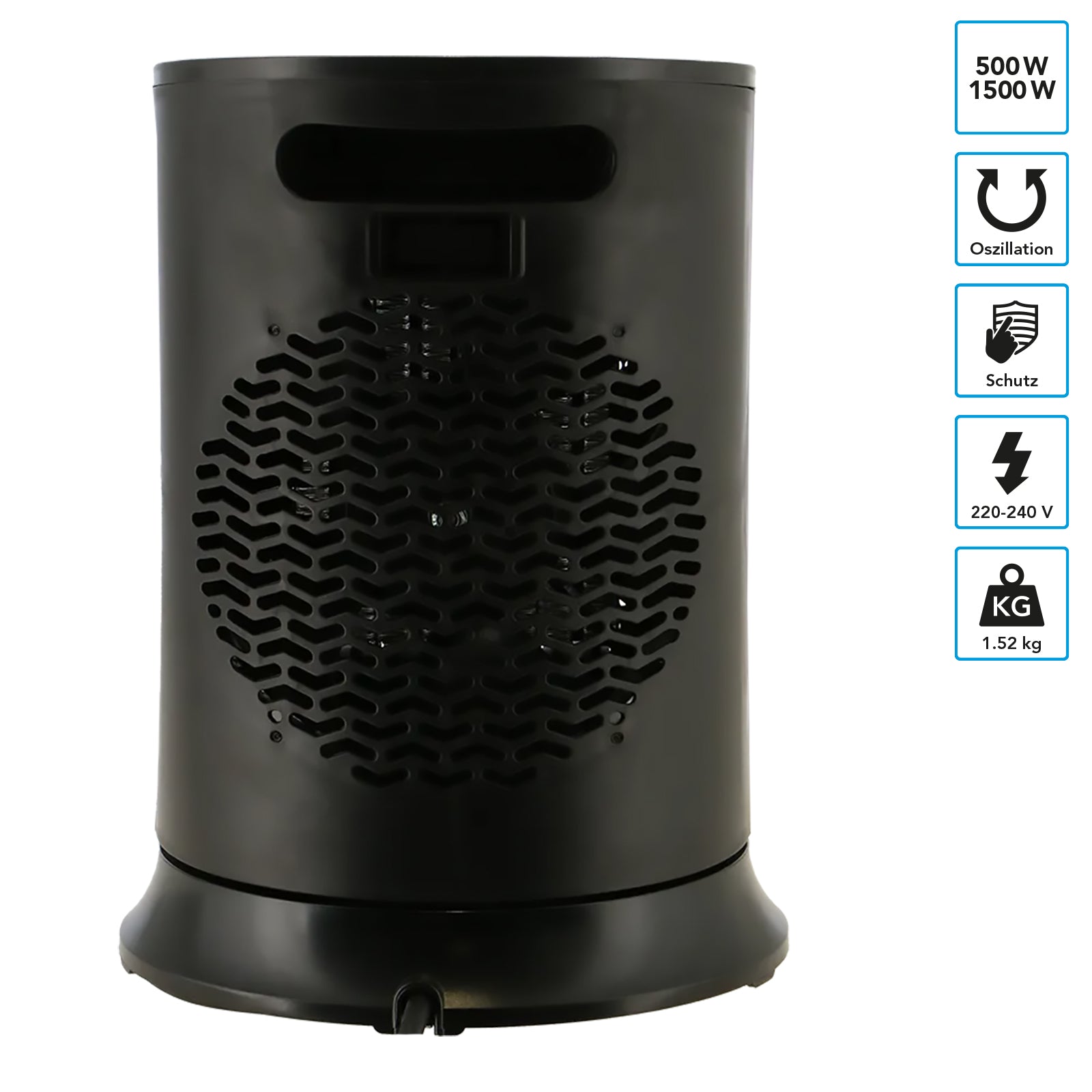 Radiateur soufflant céramique MESTIC MKK-250, chauffage électrique de camping oscillant 1 500 W