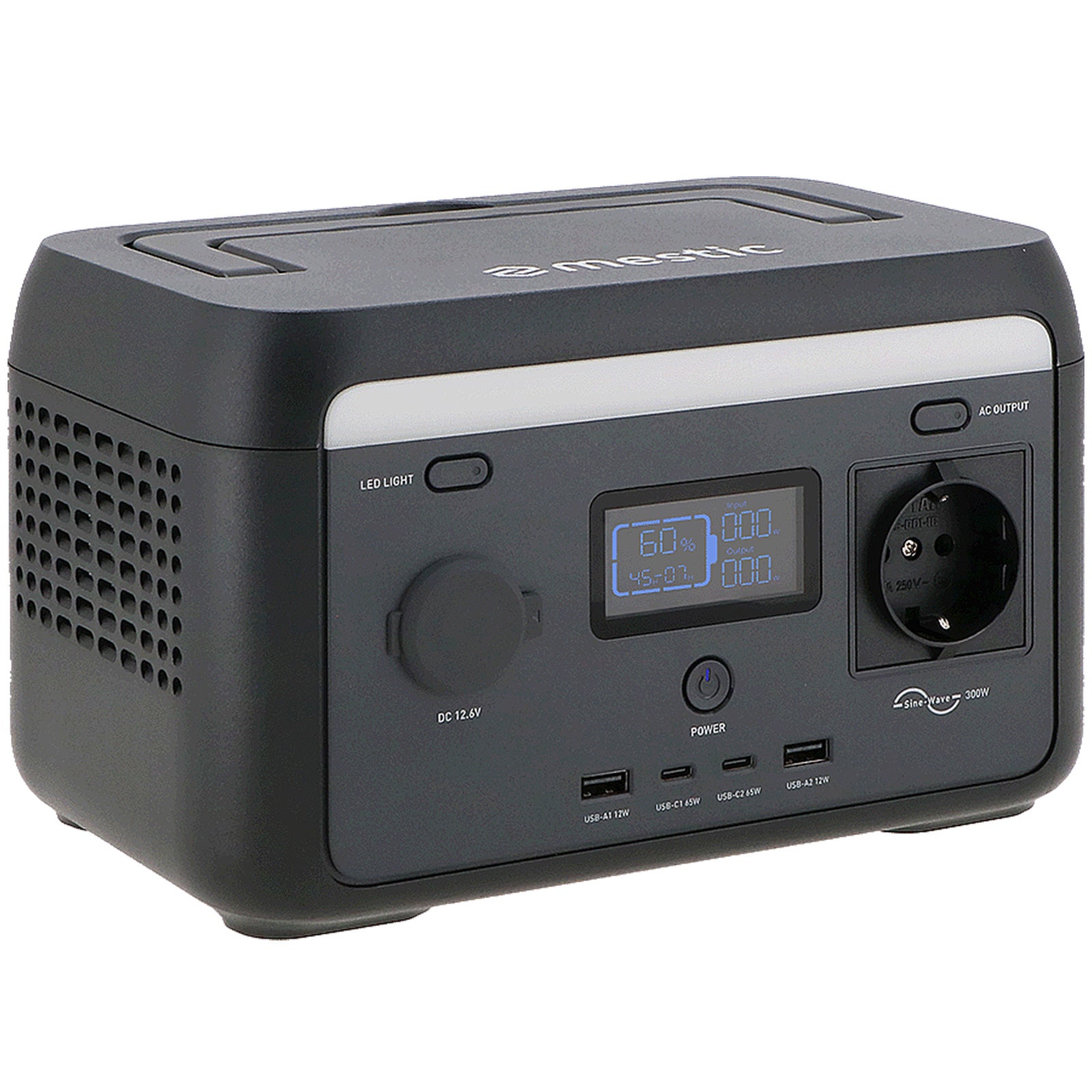 MESTIC Portable Power Station MPS-300 Camping Solar Generator LiFePO4 300W 204Wh