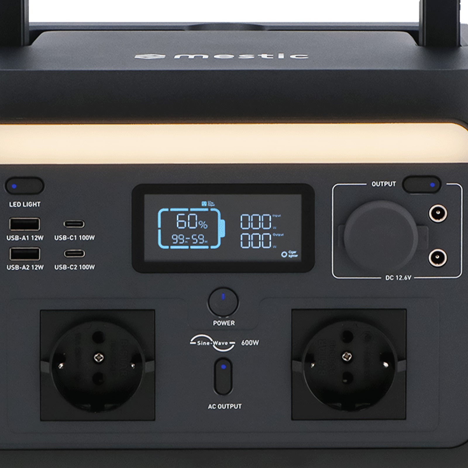 MESTIC Portable Power Station MPS-600 Camping Solar Generator LiFePO4 600W 512Wh