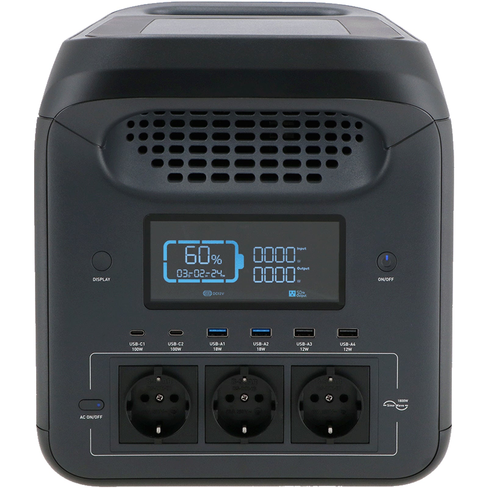MESTIC Tragbare Powerstation MPS-1800 Camping Solar Generator PO4 1800W 1226Wh