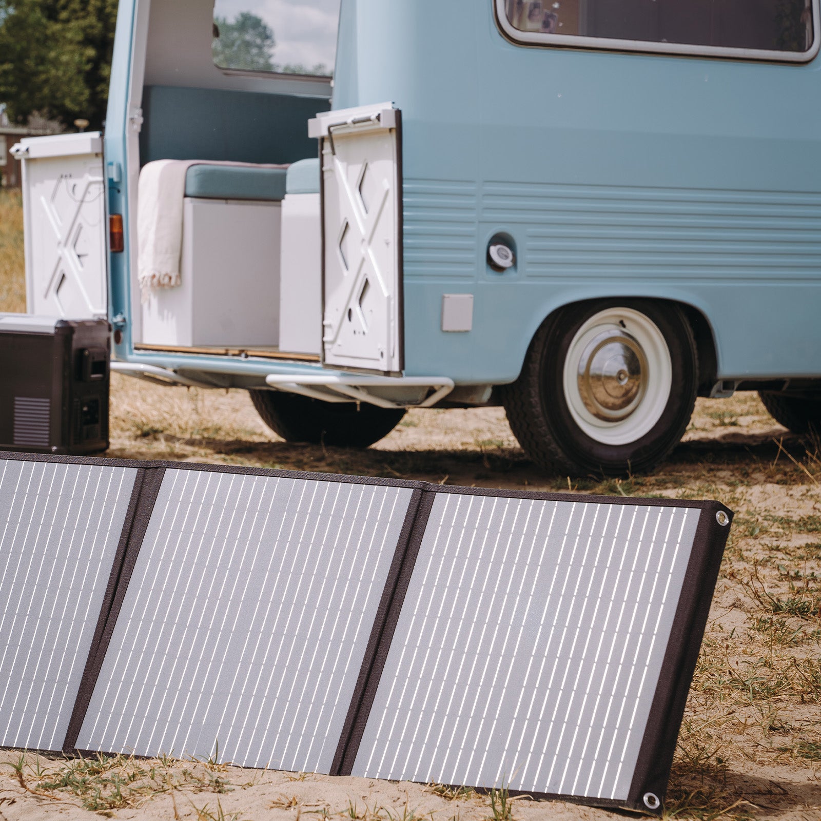 MESTIC zonnepaneel MSFO-150 – voor op de camping, voor buiten, draagbaar, opvouwbaar, PERC, 150 W