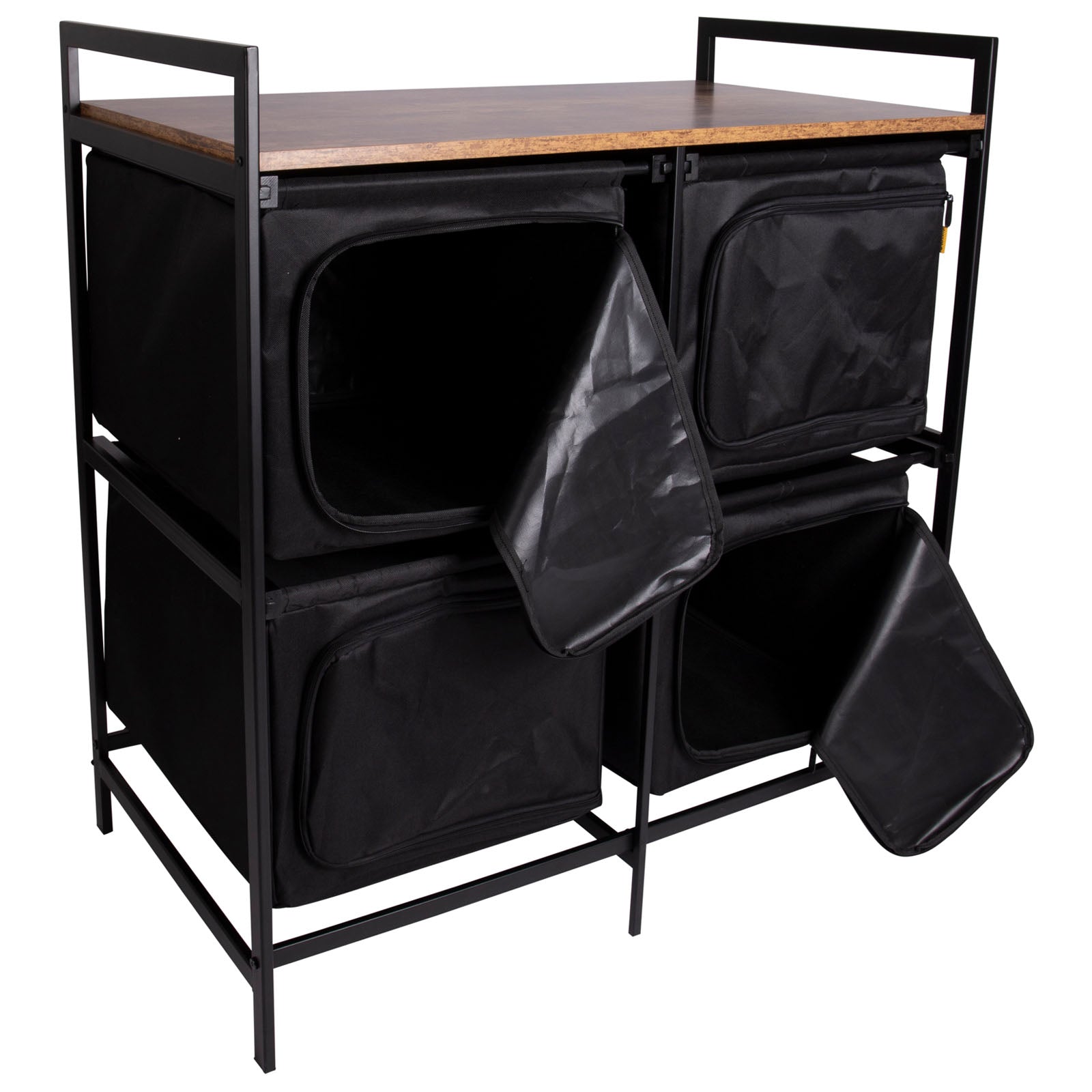 BO-CAMP Cuisine de camping industrielle Lawton : armoire pliante, tiroirs, table en bois et acier