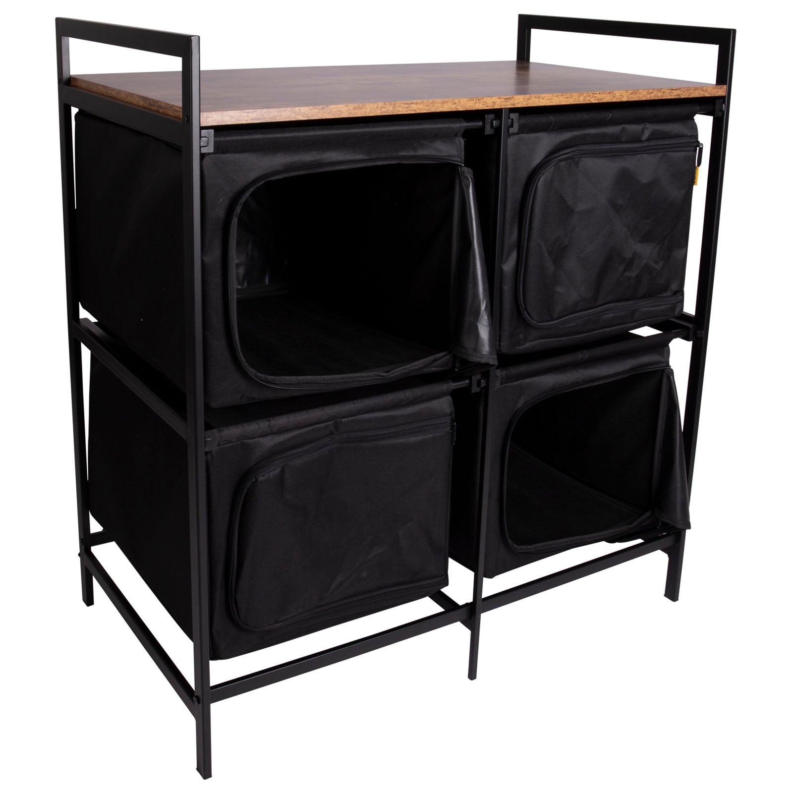 BO-CAMP Cuisine de camping industrielle Lawton : armoire pliante, tiroirs, table en bois et acier