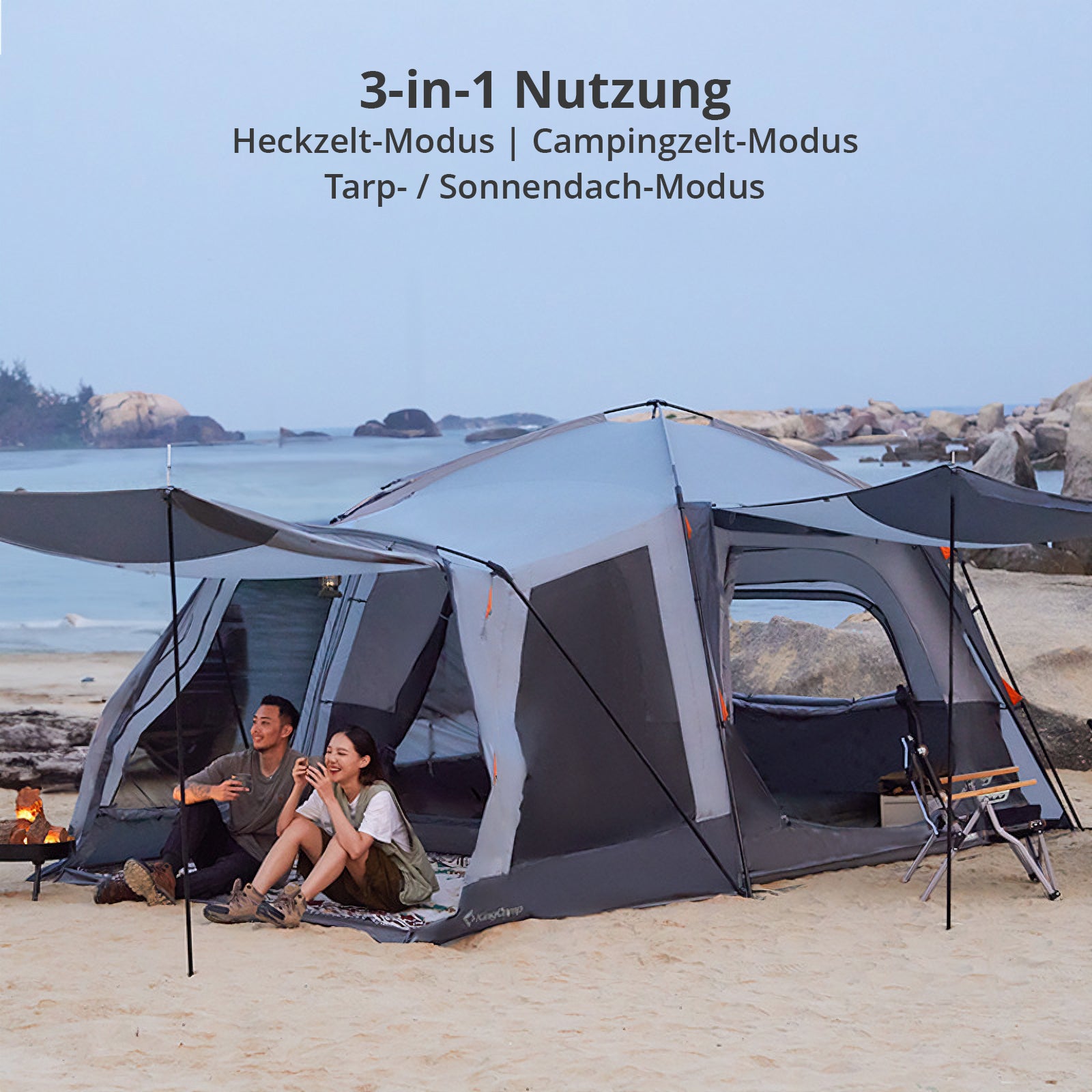 KINGCAMP Heckzelt Meadows Bus Vorzelt SUV Van Zelt Familienzelt Campingzelt