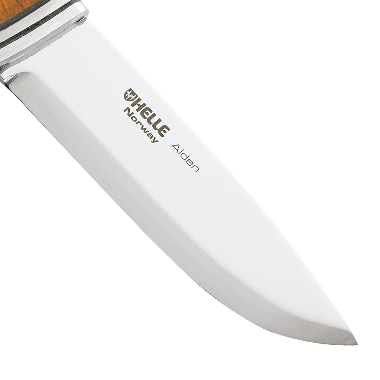 HELLE Messer Alden 76 - Belt knife outdoor steel hunting knife sheath birch wood