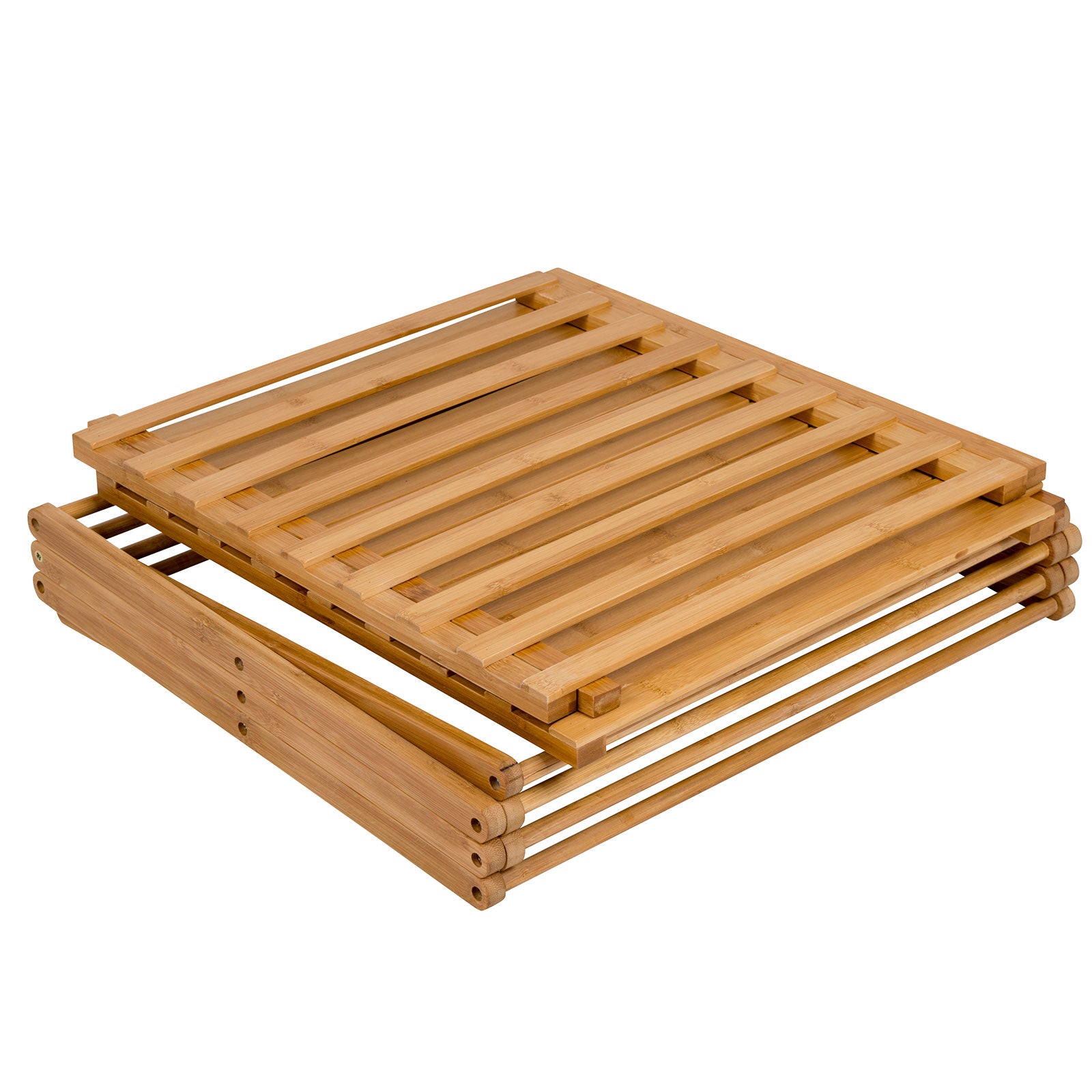 BO-CAMP Camping Shelf Fitzroy - Folding Cabinet Folding Shelf Furniture Bamboo Wood Foldable